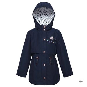 Darling navy blue hooded trench coat Rokka & Rolla size XS (4-5)